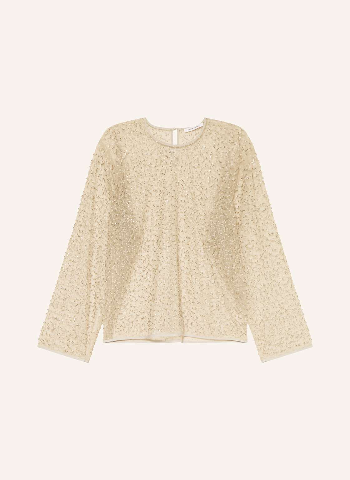 Samsøe  Samsøe Blusenshirt Samally Aus Mesh Mit Schmuckperlen Und Pailletten grau von SAMSØE  SAMSØE