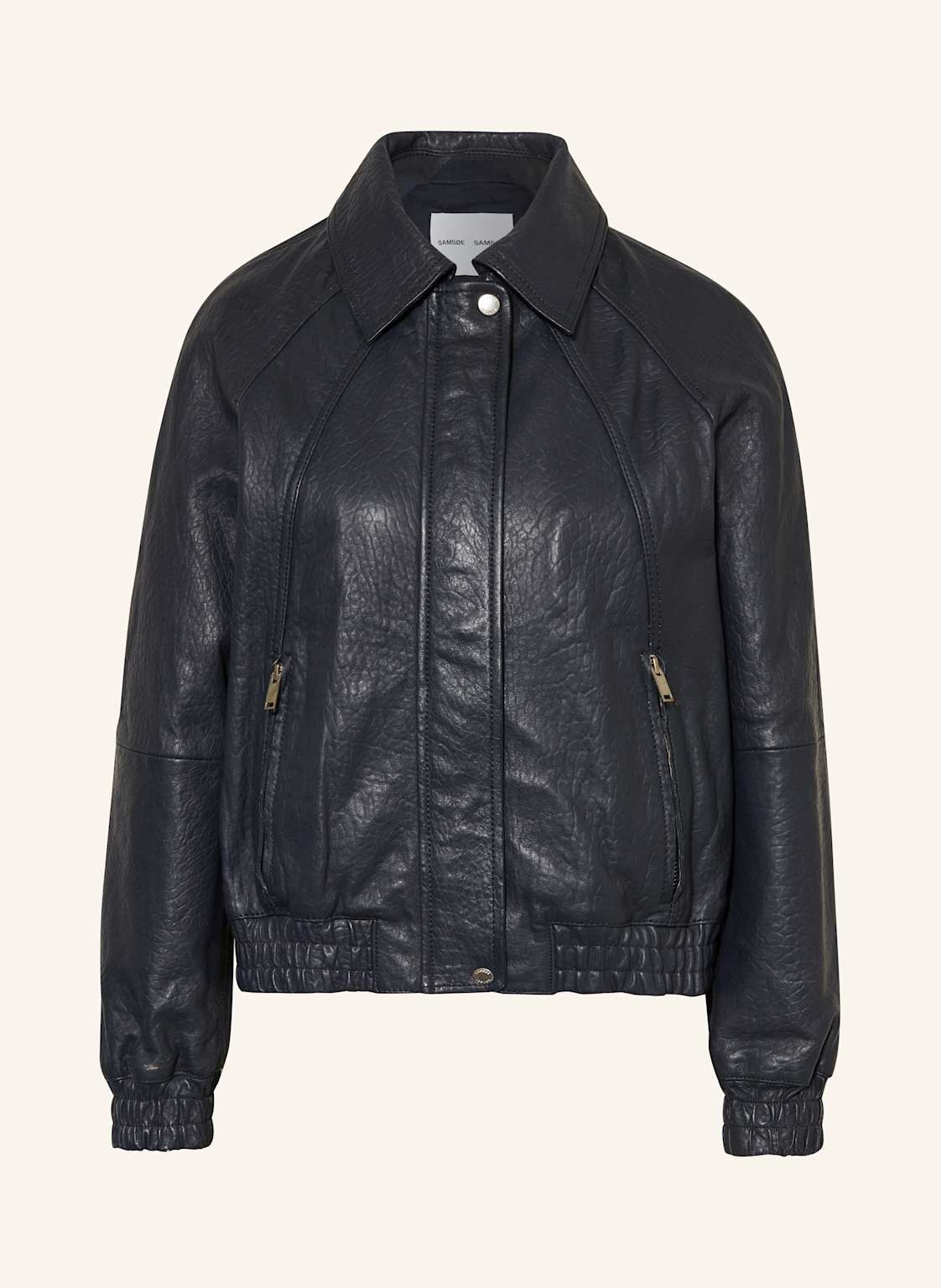 Samsøe Samsøe Lederjacke Sanula grau Samsøe Samsøe Lederjacke Sanula grau von SAMSØE SAMSØE