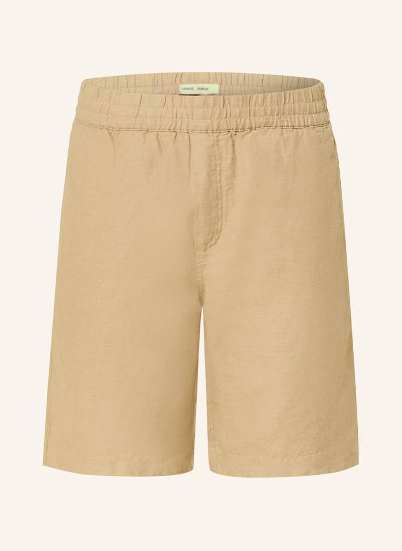 Samsøe  Samsøe Shorts Smith Mit Leinen beige von SAMSØE  SAMSØE