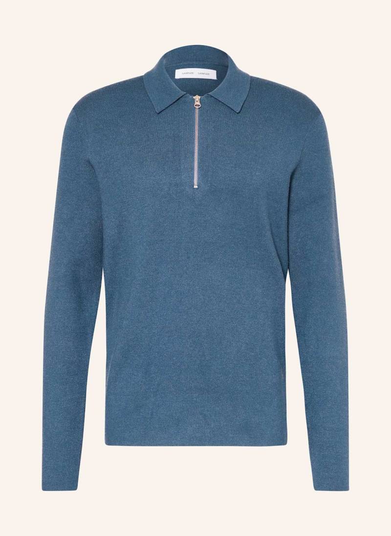 Samsøe  Samsøe Strick-Poloshirt Guna blau von SAMSØE  SAMSØE