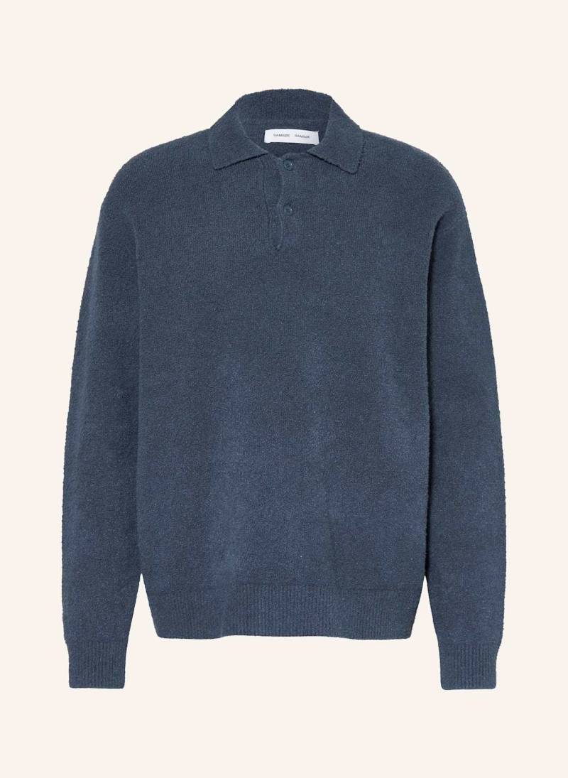 Samsøe Samsøe Strick-Poloshirt Sanino blau Samsøe Samsøe Strick-Poloshirt Sanino blau von SAMSØE SAMSØE