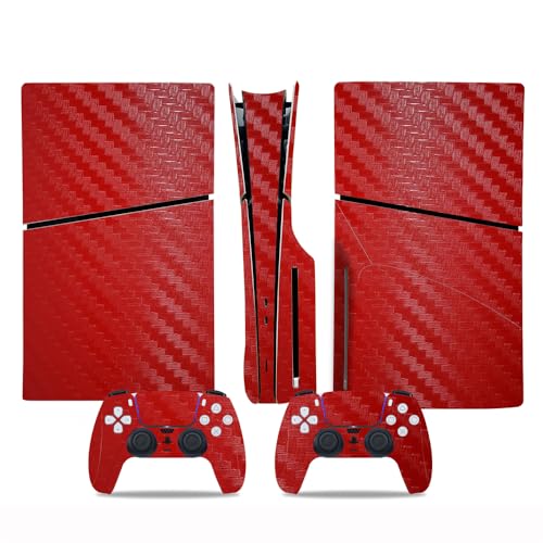 SAMTN Decal Skin für PS5 Slim Konsole Disk Edition, Aufkleber-Abdeckung (Rot) von SAMTN