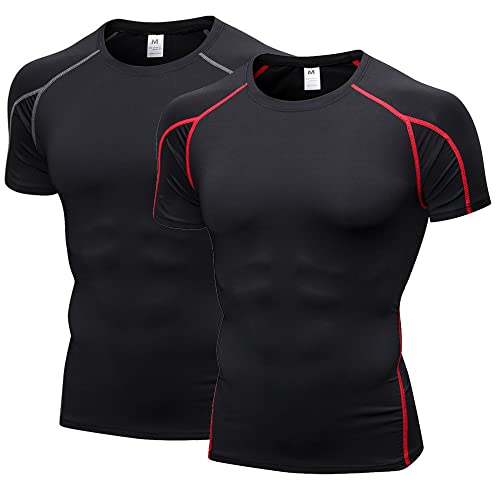 Herren Bodybuilding T - Shirt Slim Quick Dry Compression Shirt Short Sleeve Running Baselayer Top Herren Bodybuilding T - Shirt Slim Quick Dry Compression Shirt Short Sleeve Running Baselayer Top von SANANG