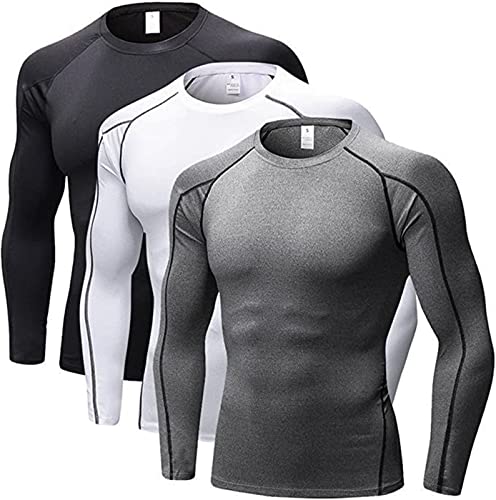 SANANG Herren Athletic Quick Dry Compression Base Layer Underlayer Top Langarm T-Shirt von SANANG