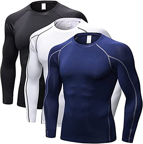 SANANG Herren Athletic Quick Dry Compression Base Layer Underlayer Top Langarm T-Shirt von SANANG