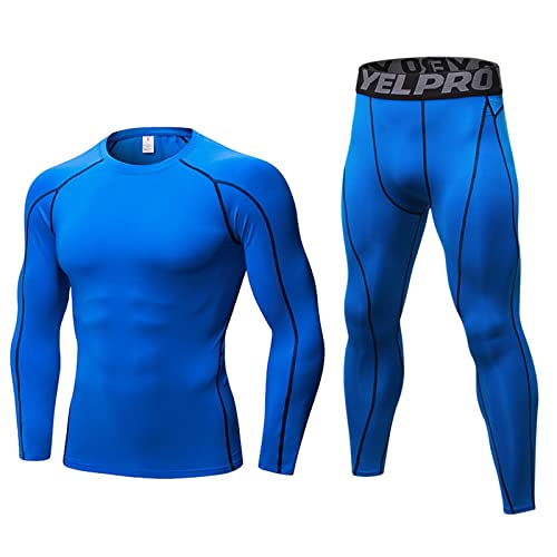 SANANG Herren-Fitness-Kompressionsanzug, schnelltrocknend, Laufset, Leggings-Shirt, Fitness-Sportbekleidung von SANANG