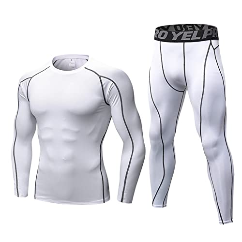 SANANG Herren-Fitness-Kompressionsanzug, schnelltrocknend, Laufset, Leggings-Shirt, Fitness-Sportbekleidung von SANANG