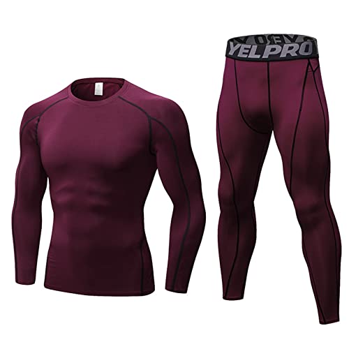 SANANG Herren Kompression Trainingsanzug Fitness Tight Quick Dry Running Set T-Shirt Legging Sportswear Gym Sport Suit von SANANG