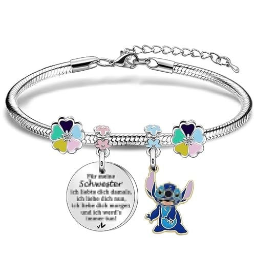 SANCHYA Cartoon Armband, Mädchen Armbänder, Charm Armband, Verstellbares Armband, Cartoon Glitzerndes Bettelarmband, Bettelarmband, Adventskalender Armbänder Ketten, Geschenk für Mädchen und Kinder von SANCHYA