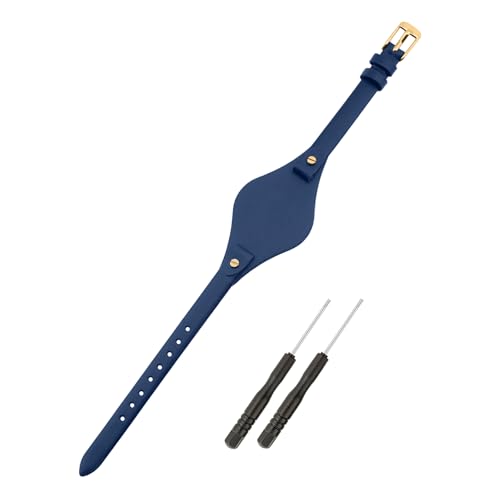 SANDEIN Uhrenarmband, kompatibel mit Fossil, 8 mm, weiches Leder, Ersatzarmband für Fossil ES3077, ES3148, ES3262 und ES4119, ES4176, Uhrenarmbänder (dunkelblau + goldene Schnalle) von SANDEIN