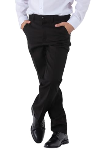 SANDER STELLAN Festlicher Jungen Anzug Hosen Kinder Hochzeit Hosen Slim-Fit schwarz 164 von SANDER STELLAN