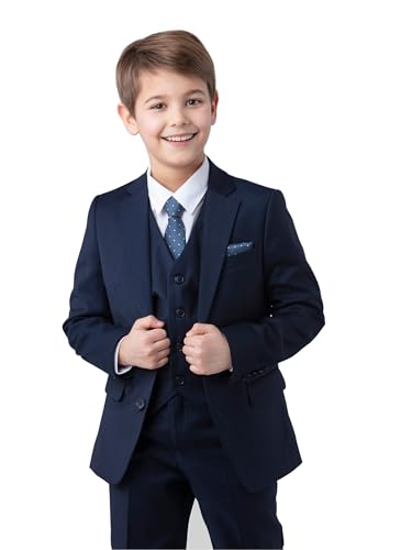 SANDER STELLAN Festlicher Jungen Anzug Kommunionanzug Kinderanzug Set 6-teilig blau 158 von SANDER STELLAN