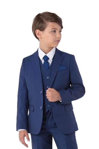 SANDER STELLAN Festlicher Kinderanzug Kommunionanzug Jungen Anzug Set 6-teilig blau 128 von SANDER STELLAN