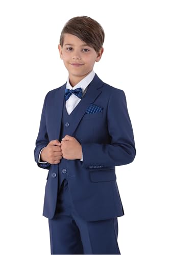 SANDER STELLAN Kinderanzug Set Kommunionanzug Jungen Anzug 6-teilig blau 152 von SANDER STELLAN