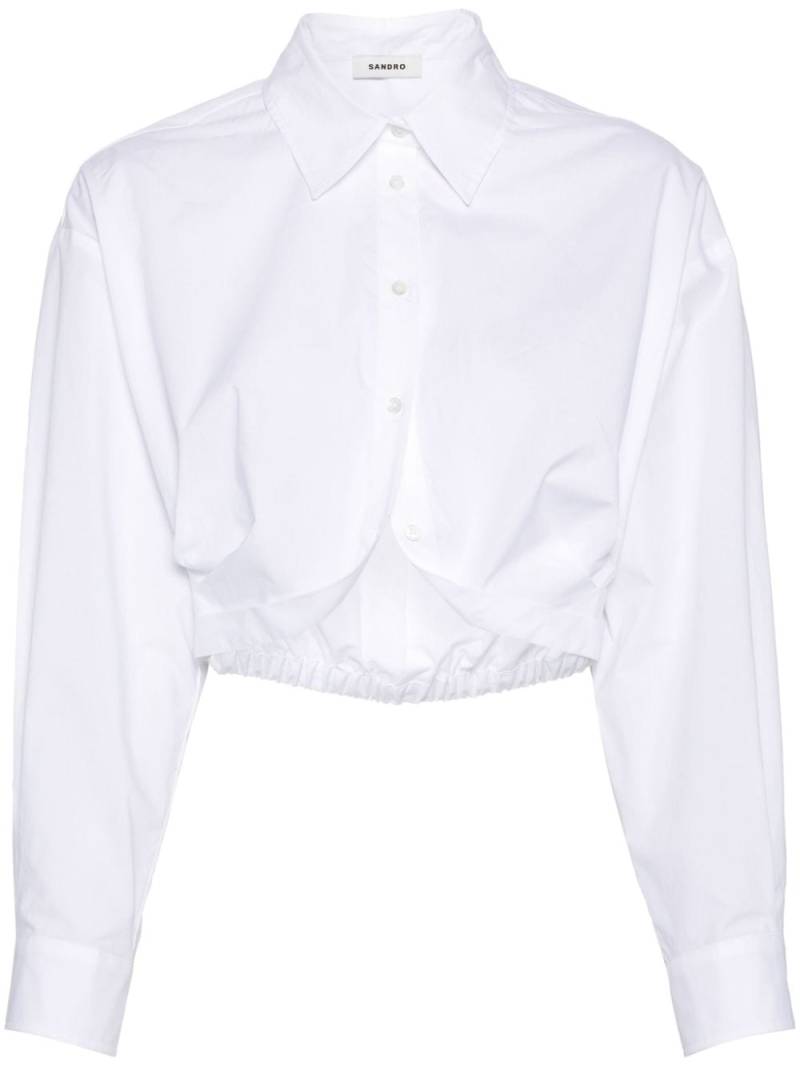 SANDRO Cropped-Hemd aus Baumwolle - Weiß von SANDRO