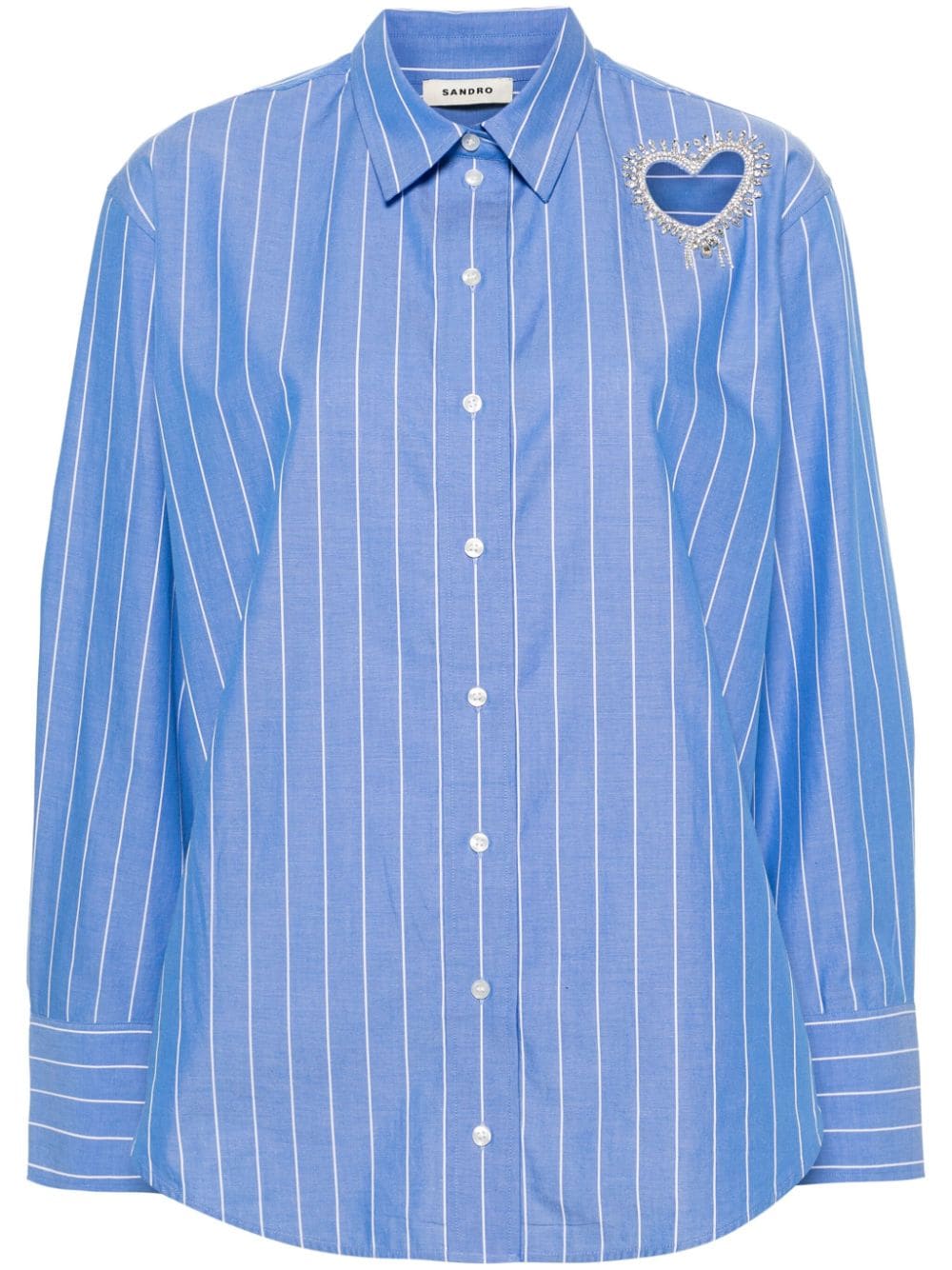 SANDRO Gestreiftes Hemd mit Cut-Out in Herzform - Blau von SANDRO