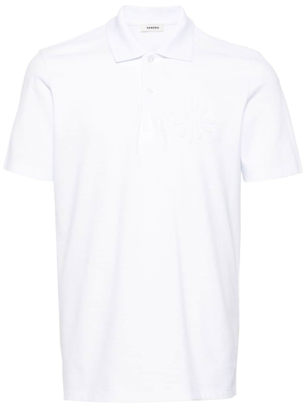 SANDRO Pikee-Poloshirt mit Blumenmuster - Weiß von SANDRO