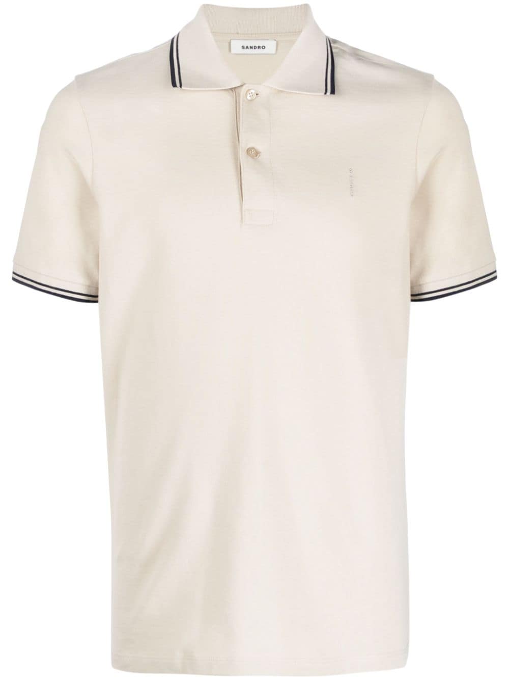 SANDRO Pikee-Poloshirt mit Logo-Stickerei - Nude von SANDRO