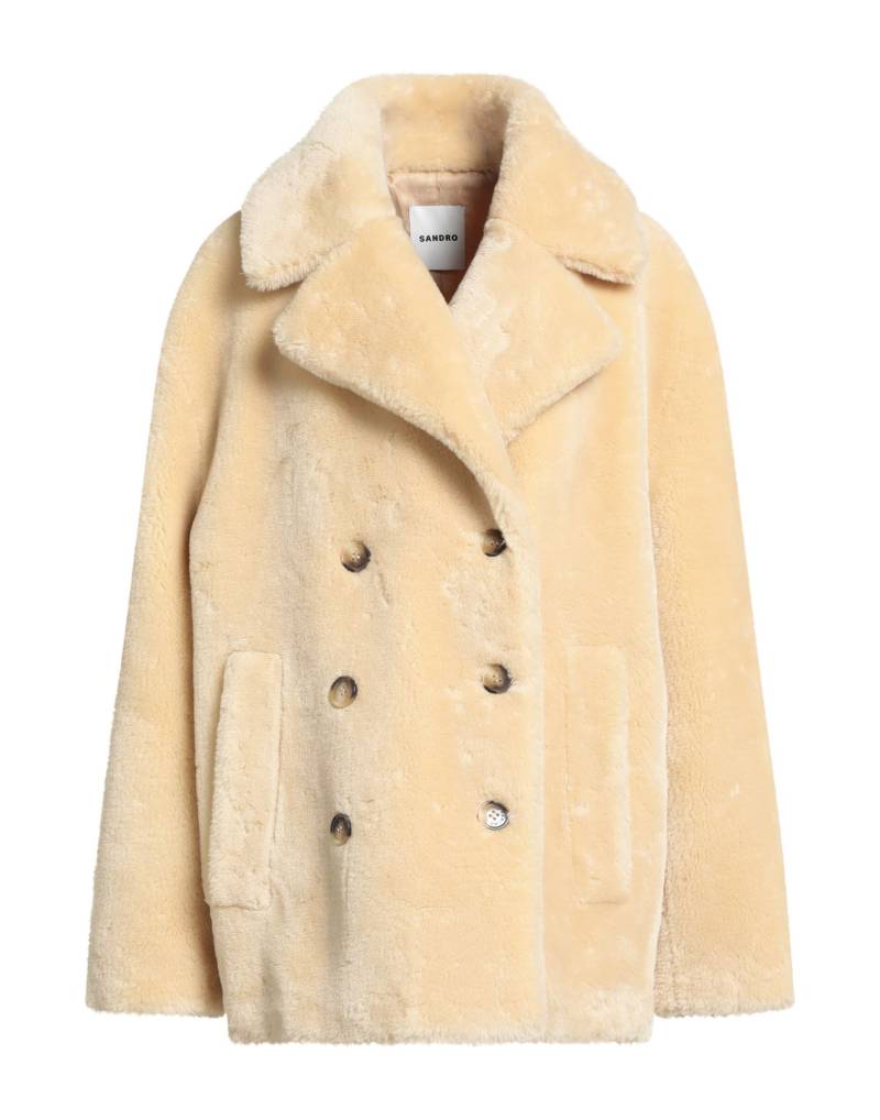 SANDRO Shearling- & Kunstfell Damen Beige von SANDRO