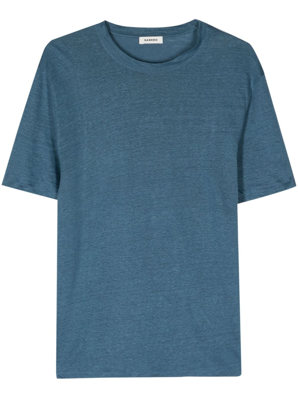 SANDRO T-Shirt aus Leinen - Blau von SANDRO