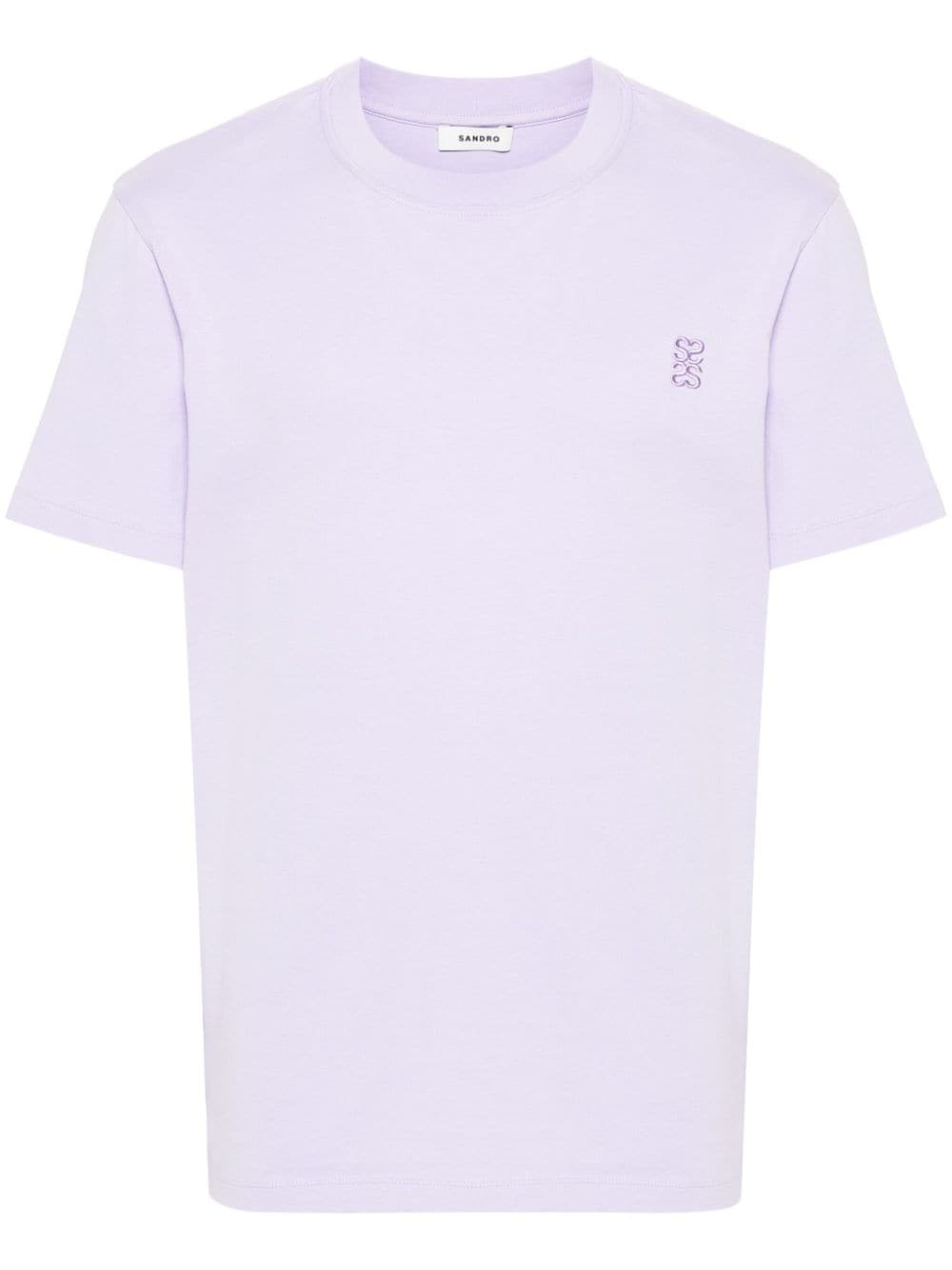 SANDRO T-Shirt mit Logo-Stickerei - Violett von SANDRO