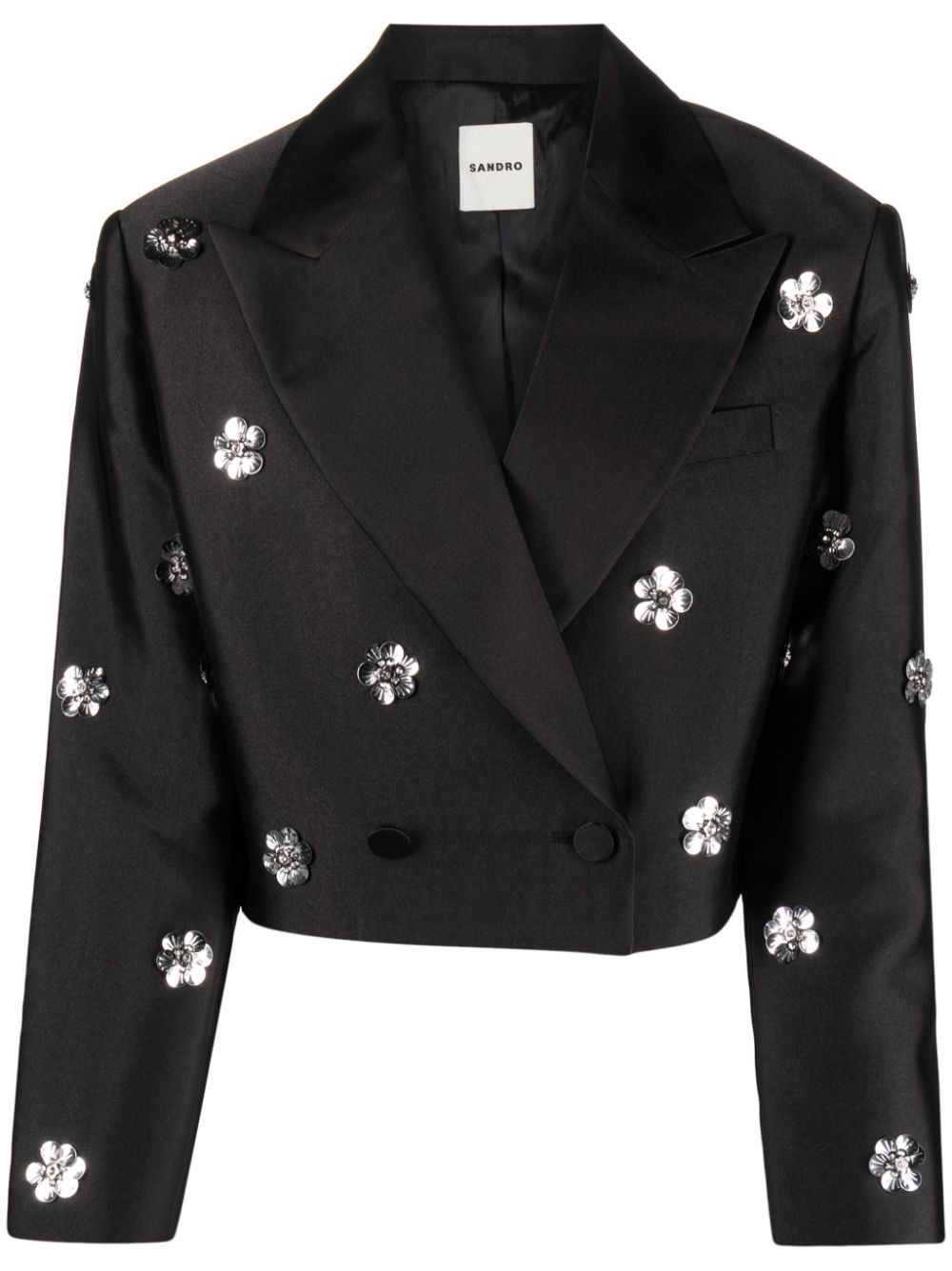 SANDRO Verzierter Cropped-Blazer - Schwarz von SANDRO