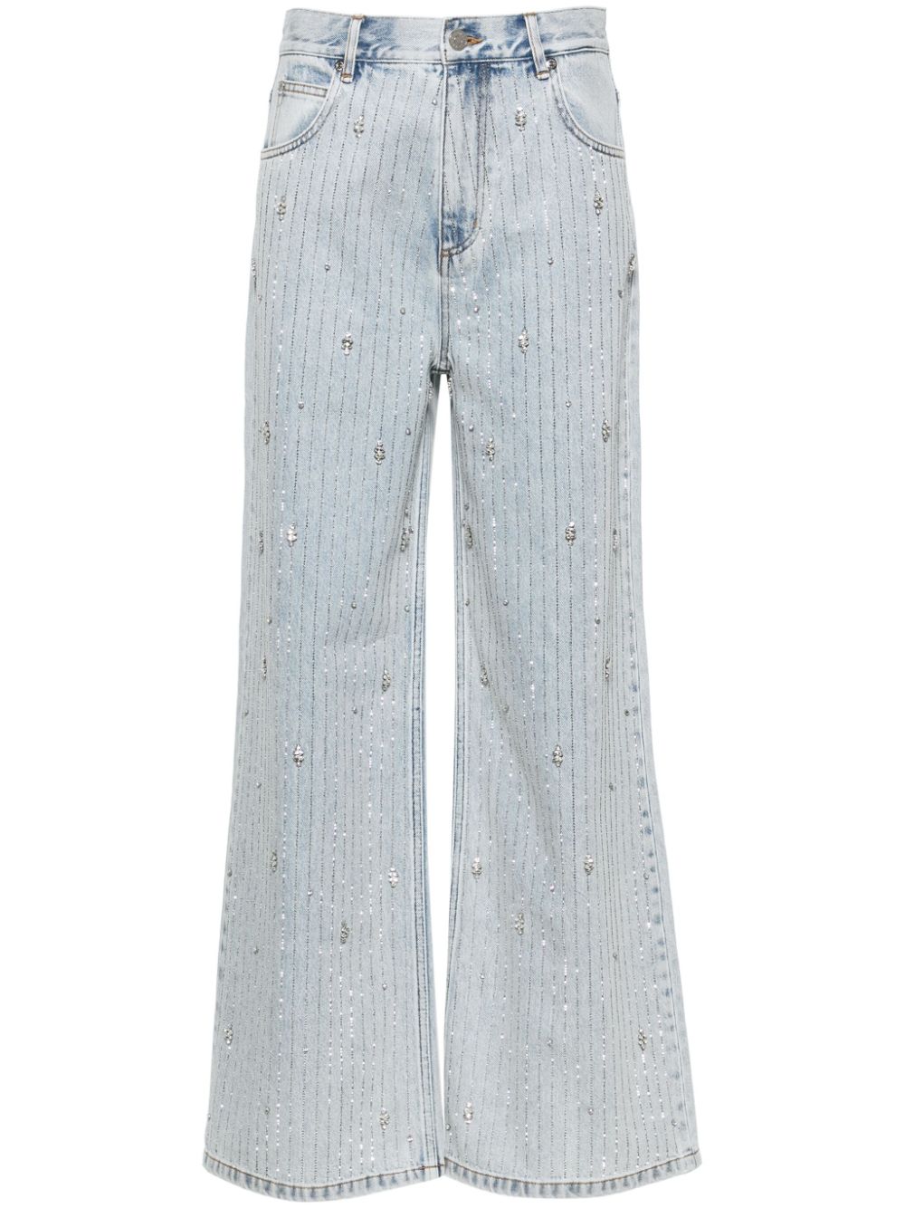 SANDRO Wide-Leg-Jeans mit Strass - Blau von SANDRO