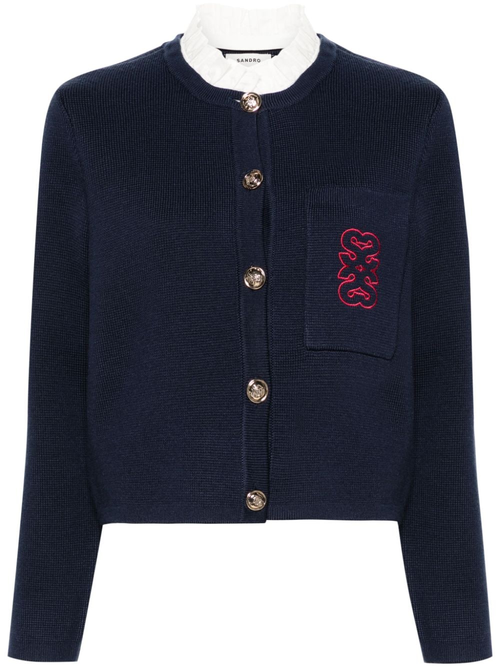 SANDRO Cardigan mit Logo - Blau von SANDRO