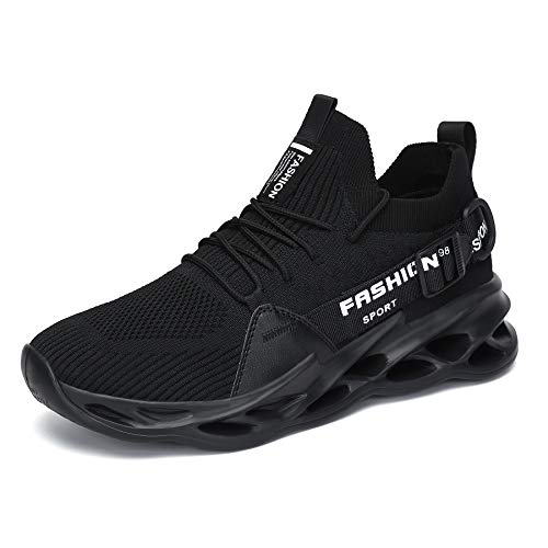 SANEARDE Herren Laufschuhe Turnschuhe Straßenlaufschuhe Fitnessschuhe Sportschuhe Sommerschuhe Sneaker Schuhe Atmungsaktiv Schwarz 39 EU von SANEARDE