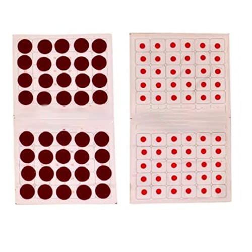 SANGAM Roter runder Bindi 6 Packungen Stirn Bindi Gesicht Edelsteine ​​Aufkleber Bindi Punkte Tattoos Aufkleber Bollywood Party Indian Ethnic Tikka Schmuck für Frauen Hindu Bindi Geschenke von SANGAM