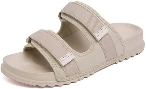 Diabetische Hausschuhe, Schuhe für Orthopädische Geschwollen, Atmungsaktiv Ödeme Sandalen Indoor Outdoor Leichte Extra Breite Hausschuhe (Beige,40 EU) von SANGHUN