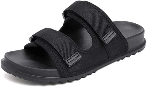 SANGHUN Diabetische Hausschuhe, Schuhe für Orthopädische Geschwollen, Atmungsaktiv Ödeme Sandalen Indoor Outdoor Leichte Extra Breite Hausschuhe (Black,43 EU) von SANGHUN