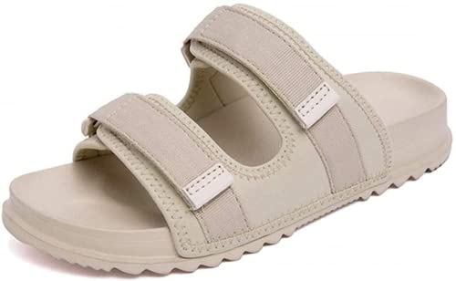 SANGHUN Diabetische Hausschuhe für Männer Einstellbare Speicher Schaum Haus Schuhe Arthritis Ödeme Extra Breite Comfy Sandale Orthopädische Komfort Sandalen Ältere für unisex (Beige,39 EU) von SANGHUN