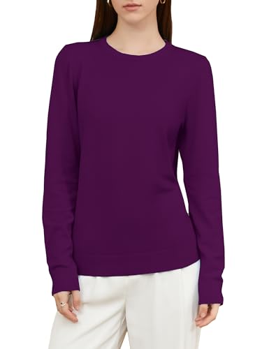 SANGTREE Damen Crewneck Soft Knit Pullover Sweater, Violett, XX-Large von SANGTREE