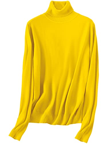 SANGTREE Damen Rollkragenpullover Soft Cashmere Blend - Gelb - XX-Large von SANGTREE