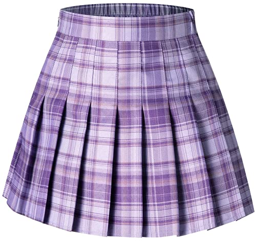 SANGTREE Mädchen Damen Faltenrock mit bequemem Stretchband, 2 Jahre - US 2XL, Traube violett, Klein von SANGTREE