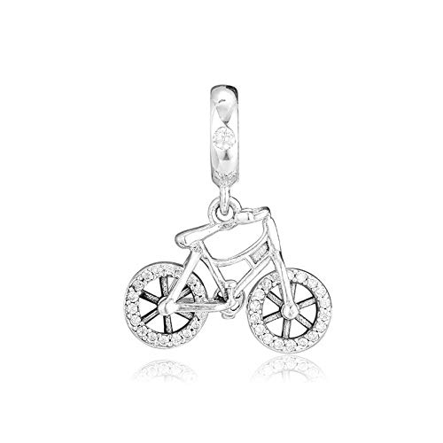 Charm Schmuck Fahrrad Sport Zeichen Frühling Kristall Anhänger 925 Sterling Silber Charms Perlen Passend Für Armbänder Halsketten Für Frauen Mutter Frau von SANHUA