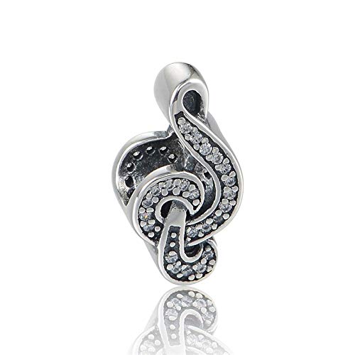 Damen Charm Notenschlüssel Musik Kristallklar Sommer Feine Charms Perlen Für Armbänder/Halsketten DIY 925 Sterling Silber Schmuck von SANHUA