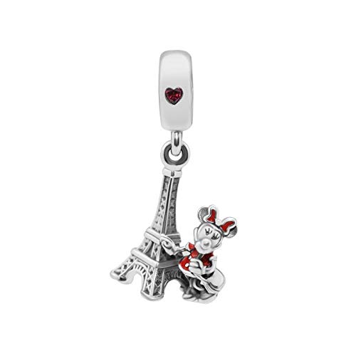 SANHUA S925 Sterling Silber Charm Maus Eiffelturm Farbe Emaille Anhänger Kette Charms Perlen für Frauen Mama Mädchen, Kompatibel mit Allen Armbändern von SANHUA