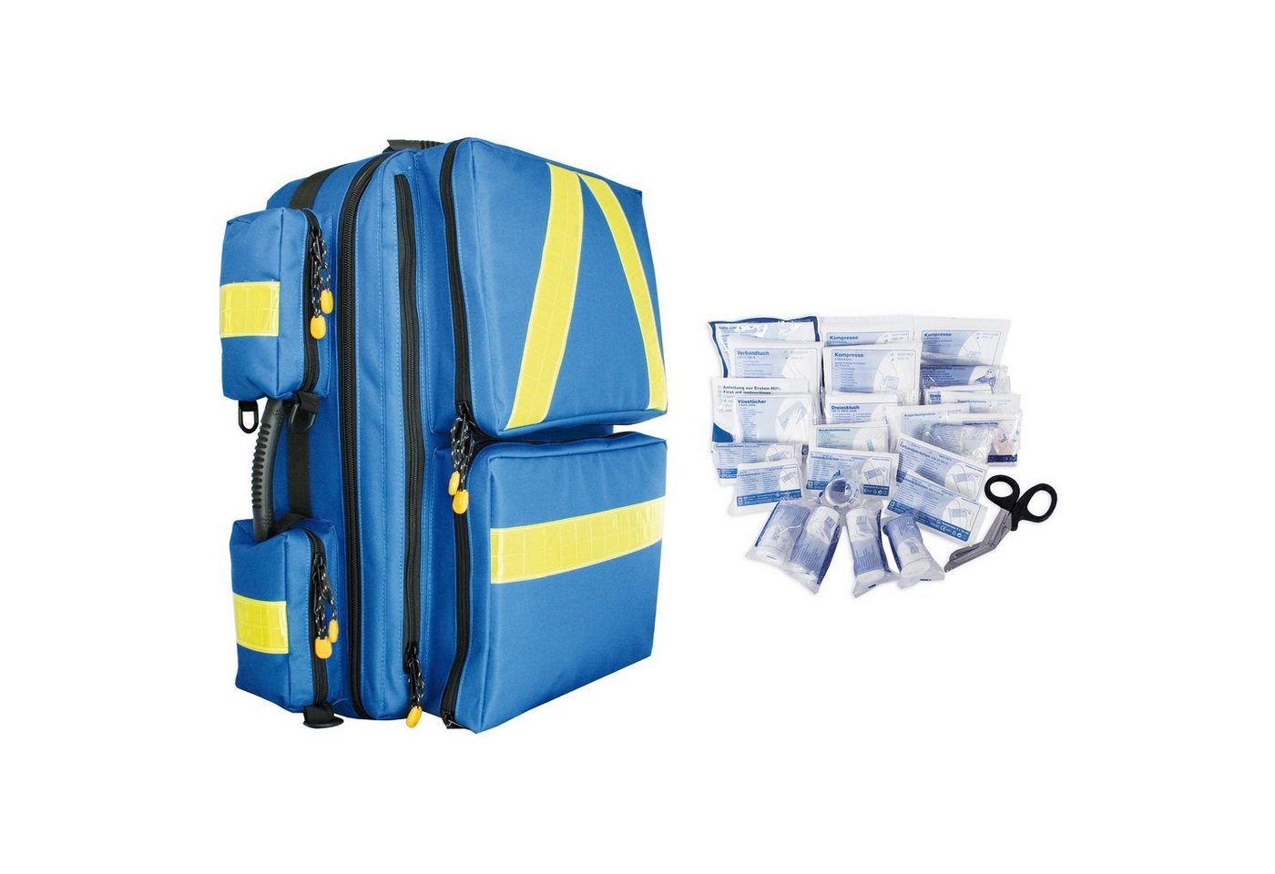 SANISMART Arzttasche Notfallrucksack MEDICUS XL blau Nylon gefüllt mit 13157 von SANISMART