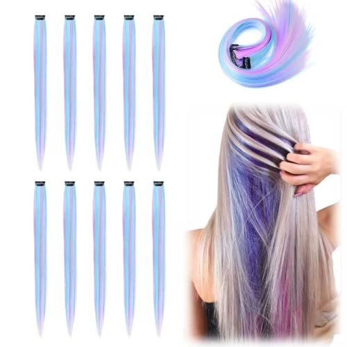 SANJSJHXJ 10Pcs Colourful Hair Tinsel Extensions, Clip-In Haarsträhnen Kinder, 22 Inches Bunte Haarsträhnen zum Einklipsen, Perfect for Cosplay and Parties, Easy to Apply and Style SANJSJHXJ 10Pcs Colourful Hair Tinsel Extensions, Clip-In Haarsträhnen Kinder, 22 Inches Bunte Haarsträhnen zum Einklipsen, Perfect for Cosplay and Parties, Easy to Apply and Style von SANJSJHXJ