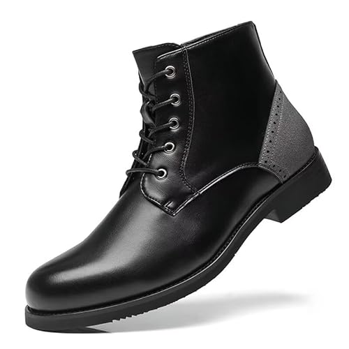 SANNAX Herren Chelsea Stiefel Boots Stiefeletten Business Formelle Mokassins Abendschuhe Formal?EU41,Schwarz von SANNAX