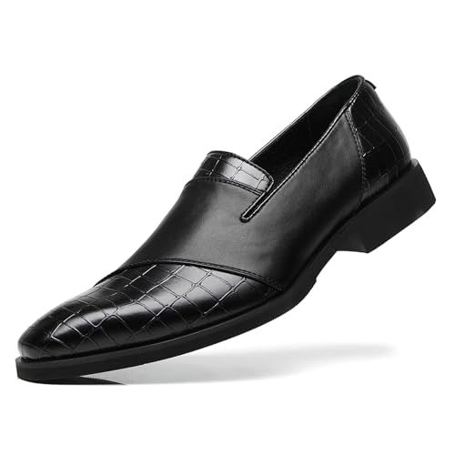 SANNAX Herren Mokassin Loafers Anzugschuhe Männer Slipper Freizeitschuhe Klassische Lederschuhe Schuhe Plain Toe Herrenschuhe für Arbeit, Freizeit und Business von SANNAX