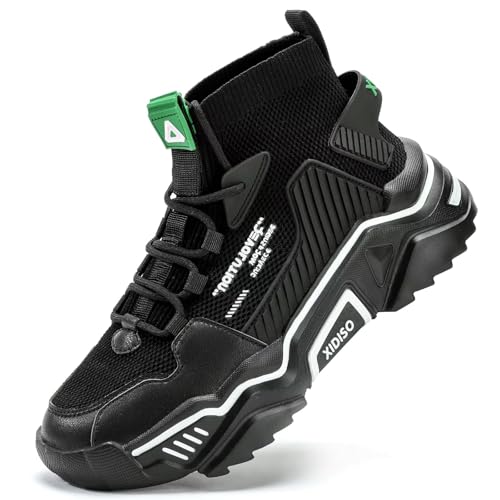 SANNAX Herren Sportschuhe Atmungsaktive Turnschuhe Leicht Wanderschuhe High Top Sneakers Outdoor Fitnessschuhe Lässige Designerschuh, Schwarz 02, 39 EU von SANNAX