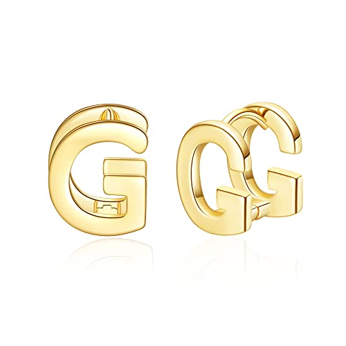 SANNYRA 14 K vergoldete Ohrstecker mit Buchstabe G, für Valentinstag, vergoldet, keine Edelsteine, kein Edelstein SANNYRA 14 K vergoldete Ohrstecker mit Buchstabe G, für Valentinstag, vergoldet, keine Edelsteine, kein Edelstein von SANNYRA