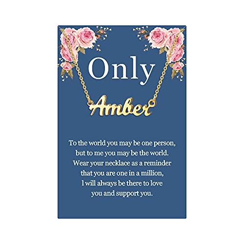 SANNYRA Namenskette, personalisierbar, 18 Karat vergoldet, versilbert, personalisierbar, Schmuckgeschenke für Frauen, Pre-made Name, Edelstahl, Kein Edelstein von SANNYRA