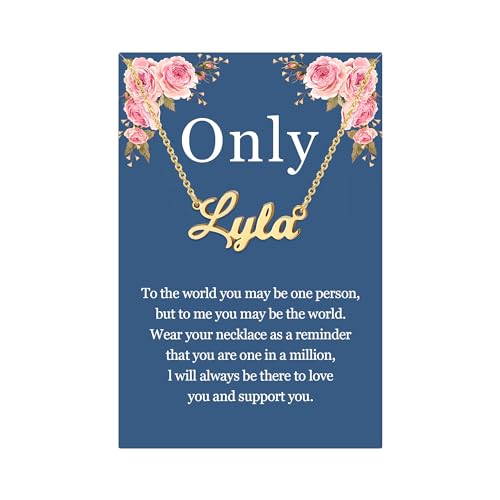 SANNYRA Namenskette, personalisierbar, 18 Karat vergoldet, versilbert, personalisierbar, Schmuckgeschenke für Frauen, Pre-made Name, Edelstahl, Kein Edelstein von SANNYRA