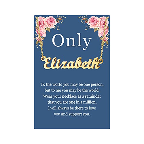 SANNYRA Namenskette, personalisierbar, 18 Karat vergoldet, versilbert, personalisierbar, Schmuckgeschenke für Frauen, Pre-made Name, Edelstahl, Kein Edelstein von SANNYRA