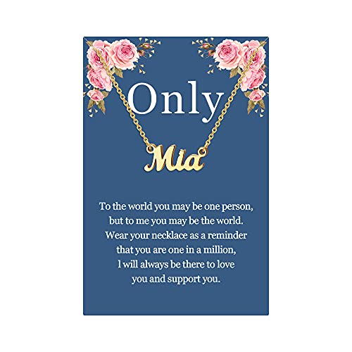 SANNYRA Namenskette, personalisierbar, 18 Karat vergoldet, versilbert, personalisierbar, Schmuckgeschenke für Frauen, Pre-made Name, Edelstahl, Kein Edelstein von SANNYRA