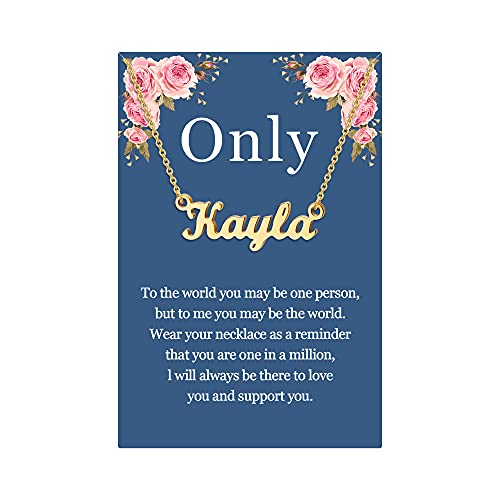 SANNYRA Namenskette, personalisierbar, 18 Karat vergoldet, versilbert, personalisierbar, Schmuckgeschenke für Frauen, Pre-made Name, Edelstahl, Kein Edelstein von SANNYRA